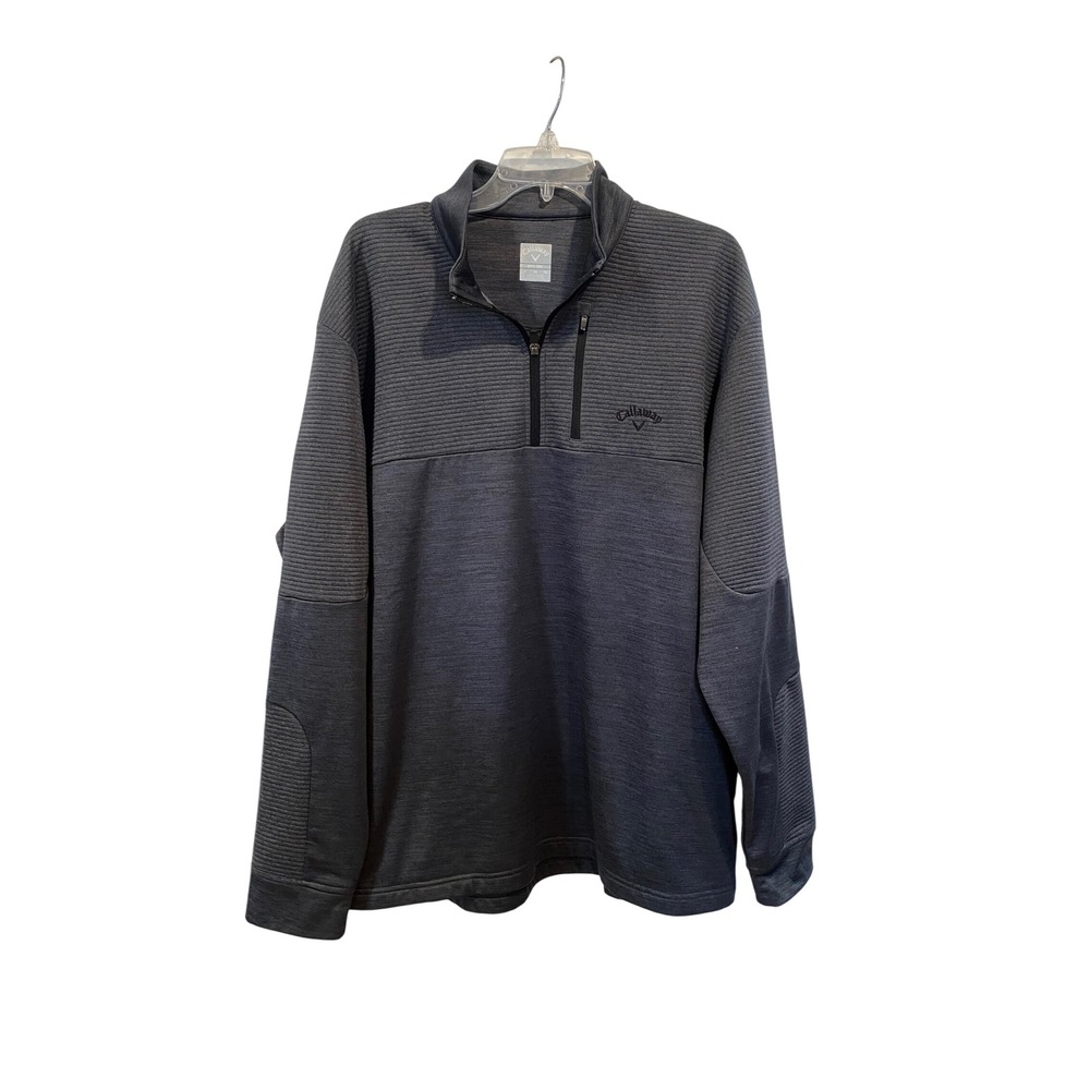 Callaway Mens Opti-Dri 1/4 Zip Pullover XL Gray Fleece Lined Golf Jacket